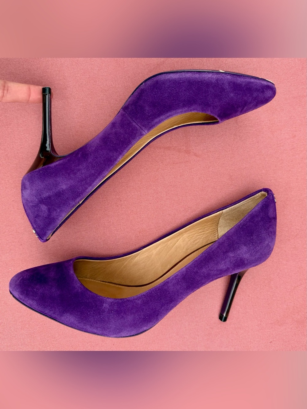 Coach Nala Kid Suede Pumps in Plum Purple